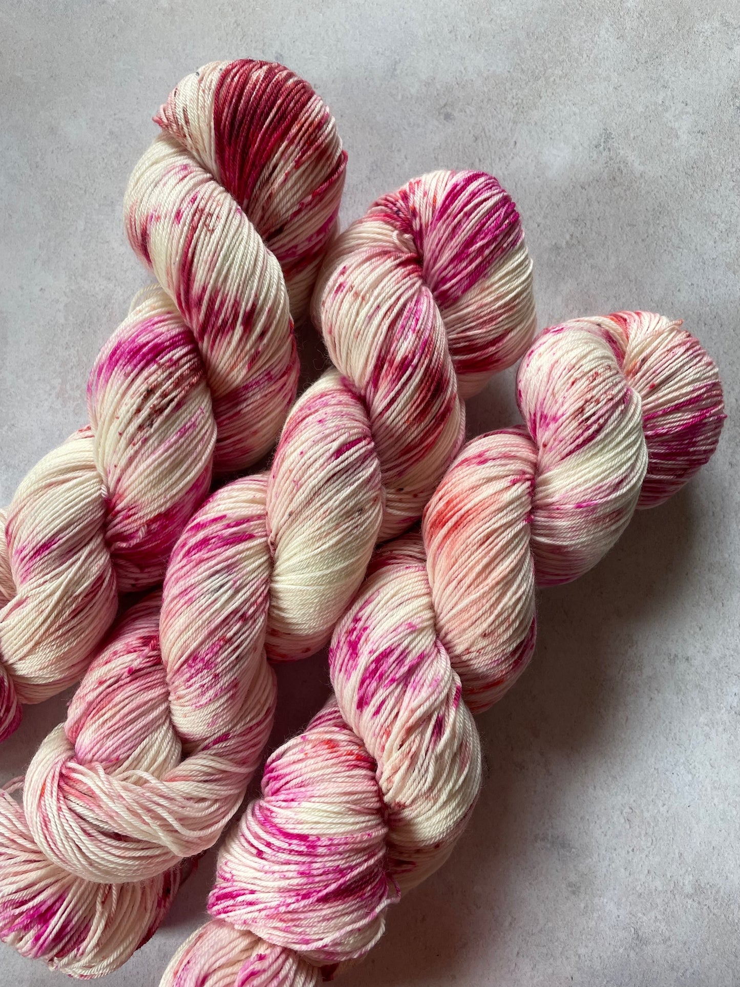 Cherry tree lane skeins - cream and different pink speckles