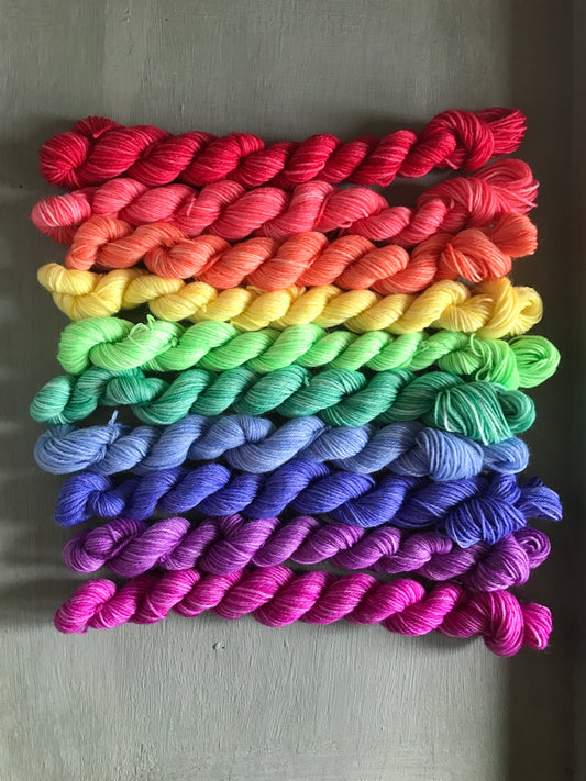 Garden flowers rainbow mini set - dyed to order image 0