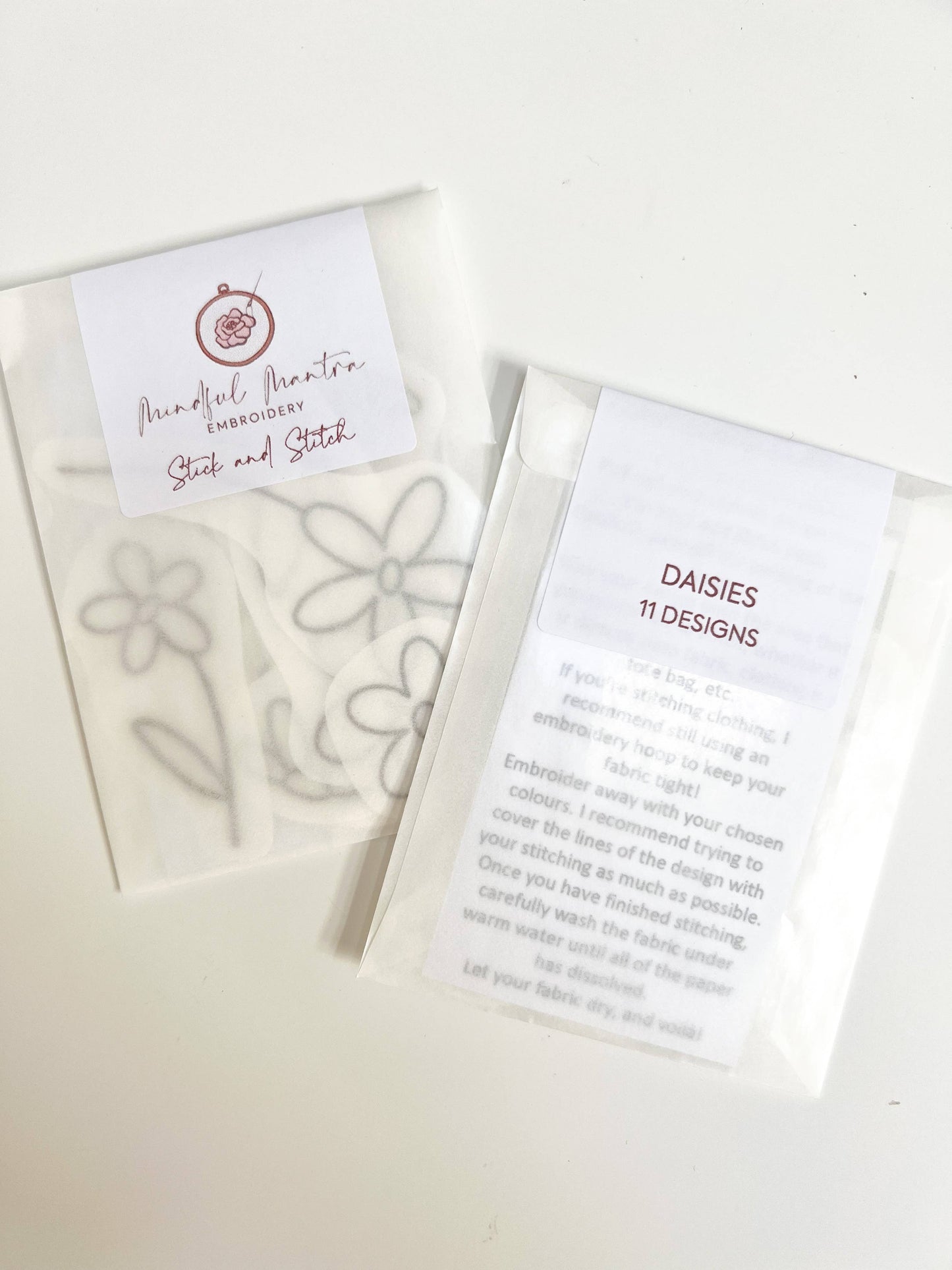 Stick and Stitch Embroidery Patterns - Daisies
