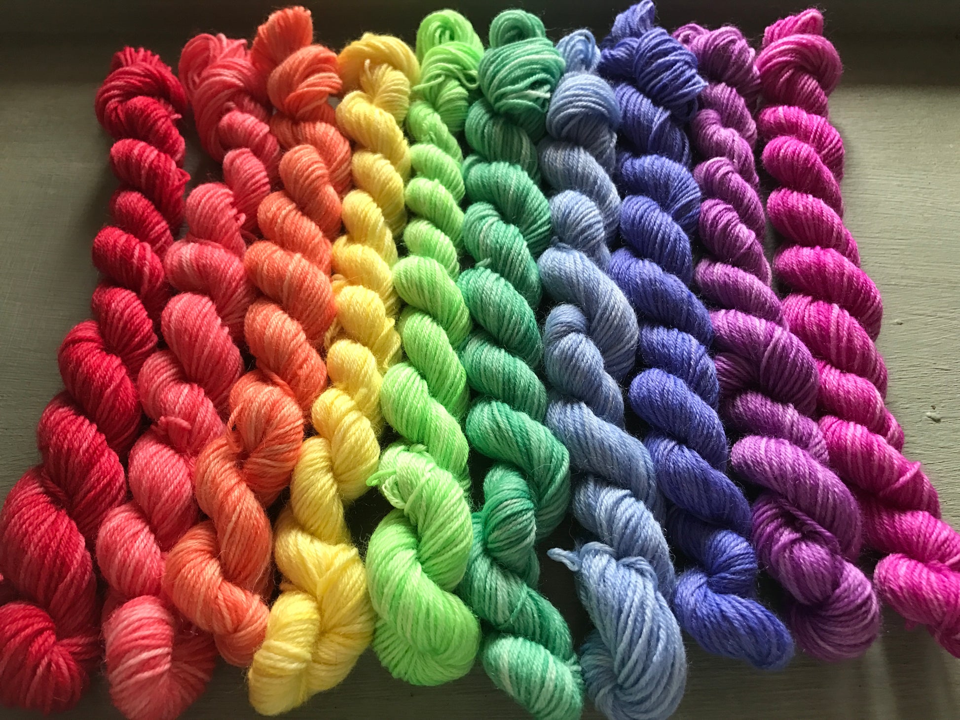 Garden flowers rainbow mini set - dyed to order image 1
