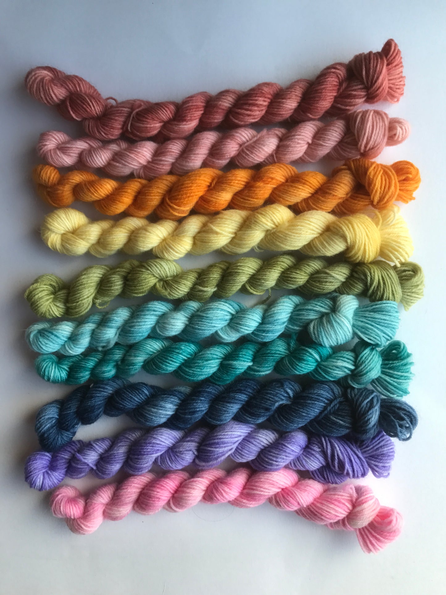 Muted rainbow bundle - Dyed to order