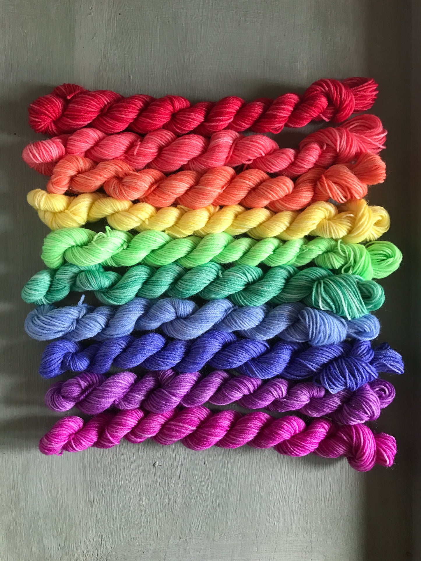 Garden flowers rainbow mini set - dyed to order image 0